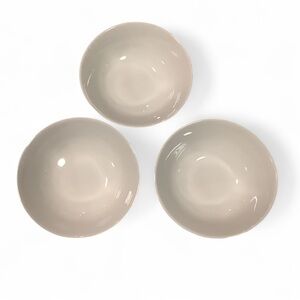 Set of 3 Sonoma Life+Style HORIZON WHITE Cereal Bowls Embossed Rings